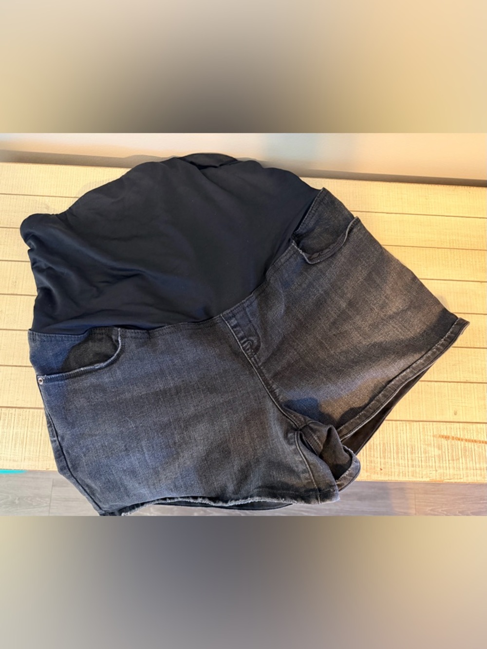 Isabel Maternity by Ingrid & Isabel Black High-Waist Maternity Denim Shorts